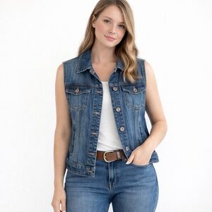 PARASUCO 2016 by parasuco sleeveless blue jeans jacket casual Streetwear medium